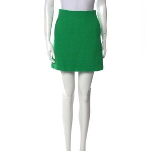 BABATON Kinsley Skirt Green Tweed High Waist Mini career preppy old money 10